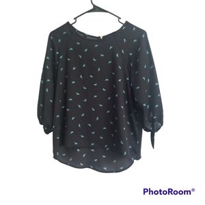 High low bird blouse small